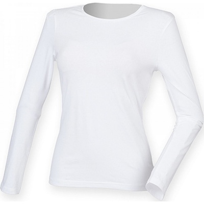 SF Women strečové slim-fit triko Feel Good s dlouhým rukávem Bílá