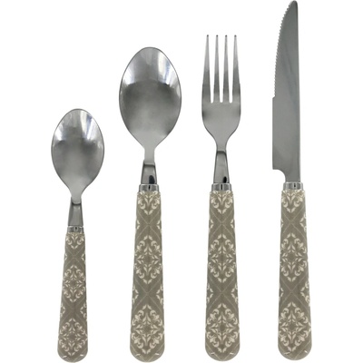 Chic Antique Sada příborů Linas French grey s ornamentálním motivem 22 cm 4 ks