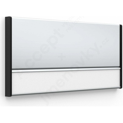 Accept Dveřní tabulka ACS 187 × 93 mm (stříbrná, černé boky)
