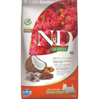 N&D QUINOA Dog GF Skin & Coat, Herring & Coconut Adult Medium & Maxi 2,5 kg