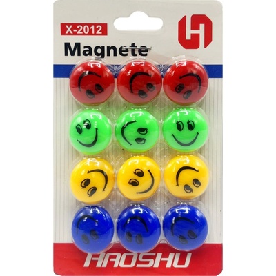 PKstar magnety smajlík barevné 12 ks barevné