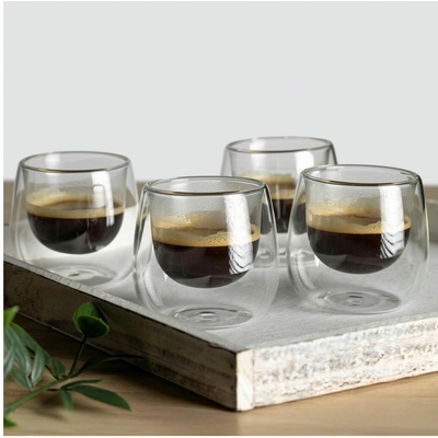 Haushalt international Dvoustěnné sklenice na espresso 4 x 80 ml