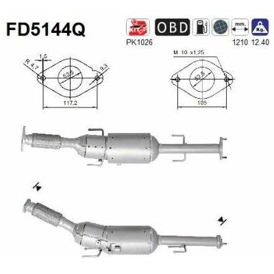 Filter sadzí pevných častíc výfukového systému AS FD5144Q