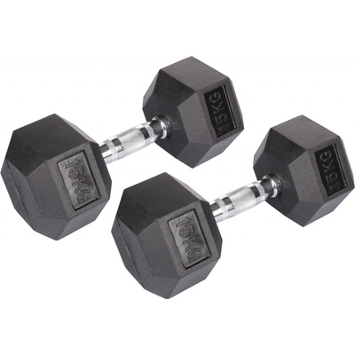Merco Hex Rubber Dumbell 15 kg