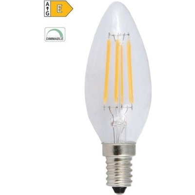 Diolamp LED Filament Candle žárovka čirá C35 5W/230V/E14/4000K/690Lm/360°/Dim