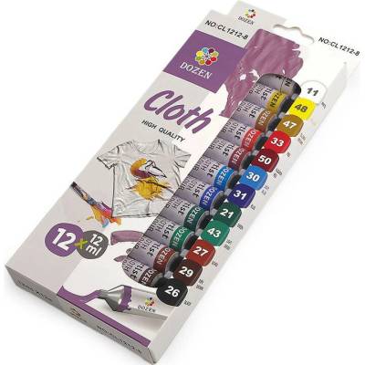 Stoklasa farby na textil súprava 12 farieb x 12 ml