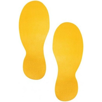 Durable Podlahové značenie `STOPY`, žlté, 5 párov
