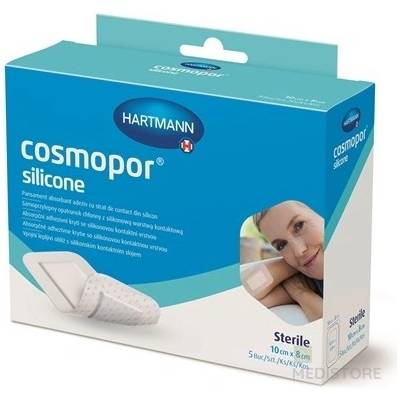Cosmopor Silicone absorpčné adhezívne krytie, náplasti 10 x 8 cm 5 ks - 206873