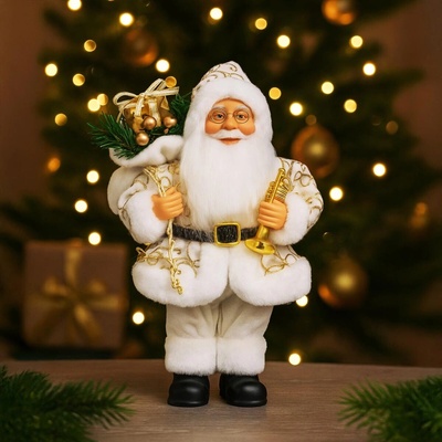PM Euro-Trading Santa Claus v bílém, 25 cm 496451