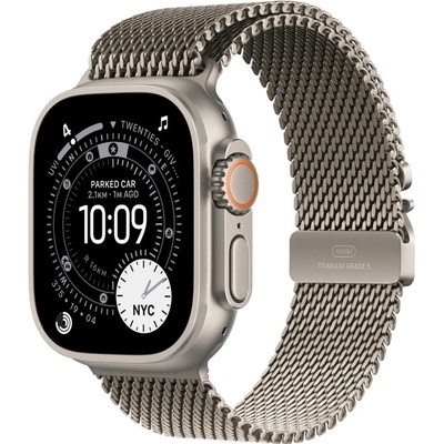 Apple Watch Ultra 3 (2025) 49mm Prírodný titán s prírodne titánovým milánskym ťahom L MF0E4QC/A