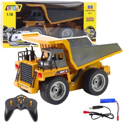 Tomido RC 9kanálová žlutá sklápěčka Huina 1:18