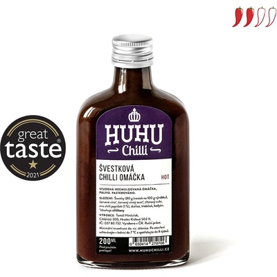 Huhu Chilli Švestková chilli omáčka Hot 200 ml