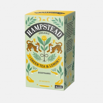 Hampstead Tea London BIO zelený čaj s citrónem a citrónovou trávou 20 ks