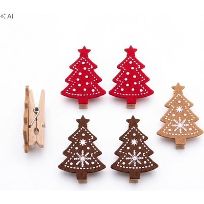 Livarno Home Vianočné ozdoby, sady Vianočný stromček 5,5 cm 6 ks