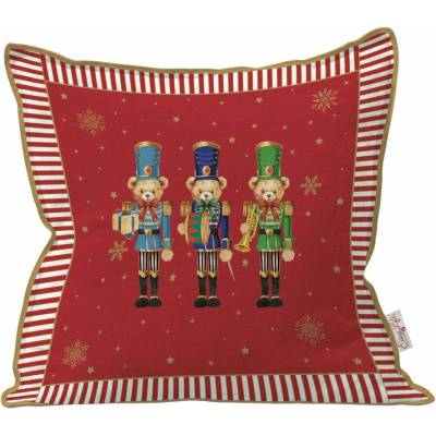 Easy Life Vankúš Christmas Teddy červená 45x45