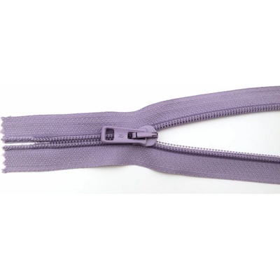 Špirálový zips č. 5 – nedeliteľný – fialový – dĺžka 16 cm