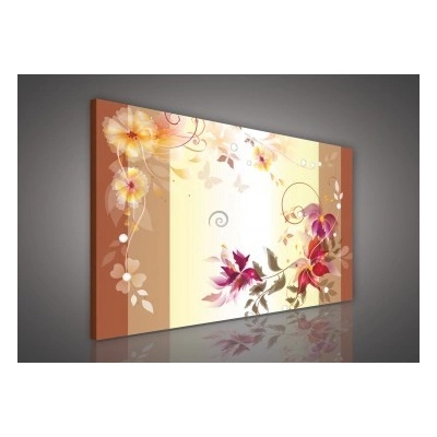 Obraz na plátne obdĺžník - OB0148 - Kreslené kvety 80cm x 60cm - O6