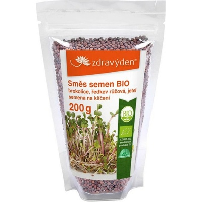 Zdravý deň BIO Brokolica, reďkev, ďatelina - zmes - bio semená na klíčenie - 200 g