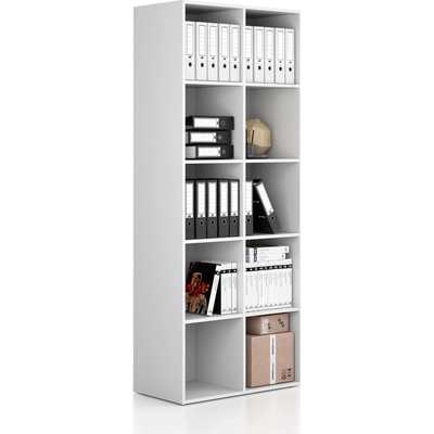 B2B Partner Regál FRAME, vysoký, 2 sloupce, 2162 x 872 x 450 mm, bílá 6120278