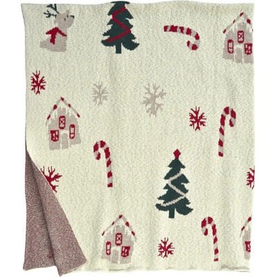 Sander Vánoční bavlněný pléd MERRY DAYS 130x170