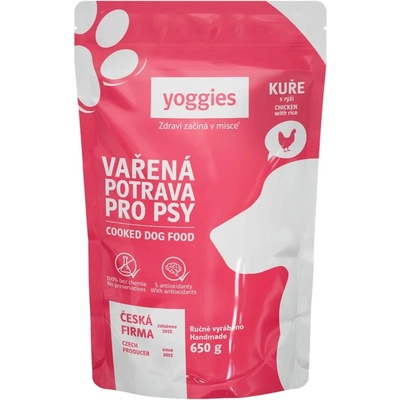 Yoggies Vařená potrava kuřecí maso s rýží 650 g