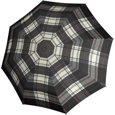 Knirps T.200 check black & white deštník elegantní dámský plně automatický černo bílý