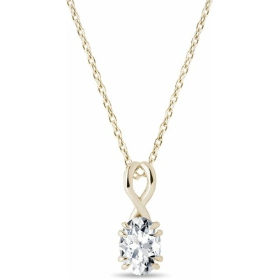 Klenota Zlatý elegantný náhrdelník s lab grown diamantom N0992203