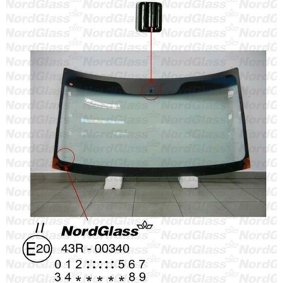 NordGlass Čelní sklo - zelené - modrý pruh ASNG 5439AGSBL