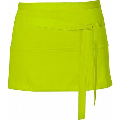 Link Kitchen Wear Krátká barmanská zástěra se třEma předníma kapsama Lime Pantone 382 X983