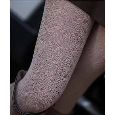 Knittex AŽUROVÉ punčochové kalhoty HARISSA latte