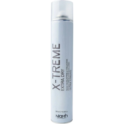 Niamh Hairkoncept lak na vlasy X-Treme Extra Dry Hairspray Elastin Strong 500 ml