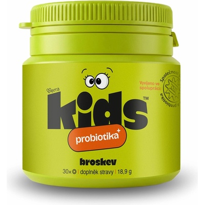 Verra KIDS Probiotika+ broskev 30 tabliet