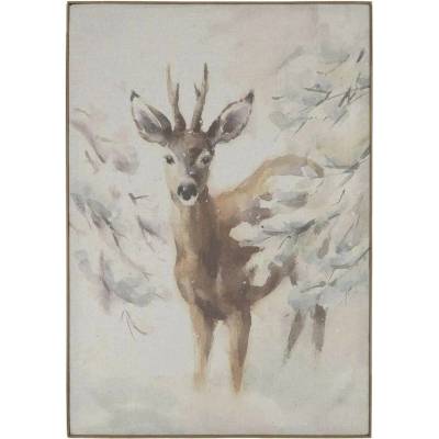 Nástěnná mapa srnec na plátně Deer - 53*3,5*77 cm - Chic Antique