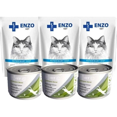 TROVET HRD Hypoallergenic Horse 3 x 200 + ENZO VET Hypoallergenic s jehněčím masem v želé 3 x 100 g