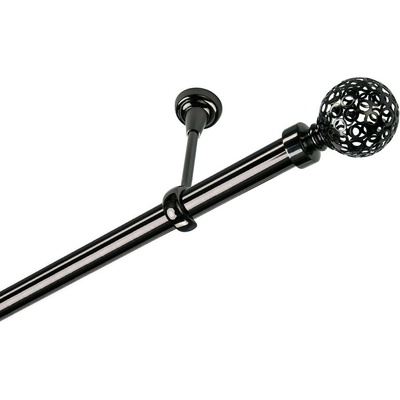 OK-GarnýžeCY Garnýž kovová jednořadá 25mm Koule retro onyx 230 cm do stropu / na tunýlek - bez kroužků