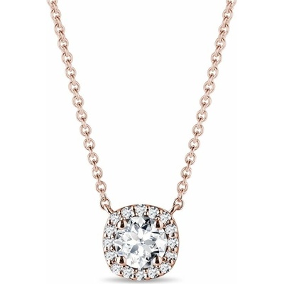 Klenota Náhrdelník z ružového zlata s diamantmi v štýle halo N0317204