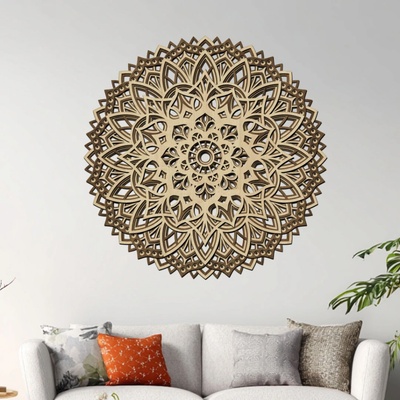 dřevo života 4 vrstvá mandala KVETOUCÍ DUŠE Zvolte rozměr šxv (cm): 40x40, Zvolte barvu dekoru: Javor-Ořech