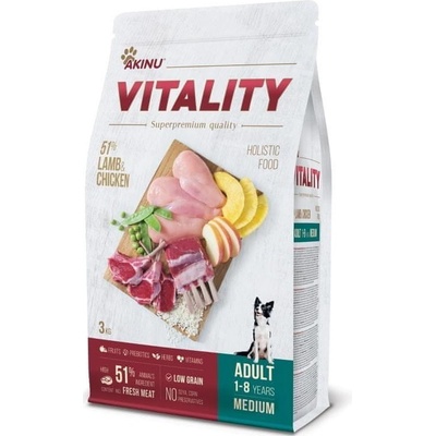 Akinu Vitality dog Adult Medium Lamb & Chicken 3 kg