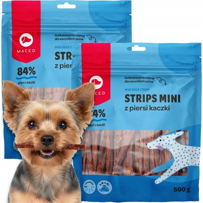 Maced Strips mini z kachny pamlsky 500 g