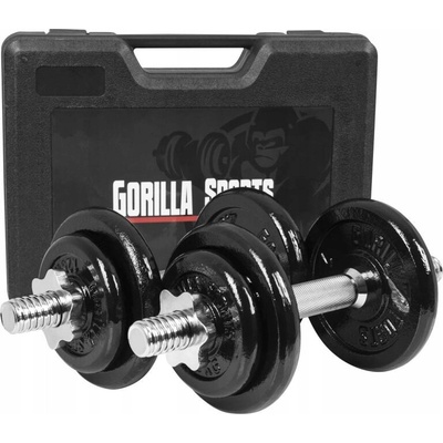 Gorilla Sports Litinové činky nastavitelné 2 x 10 kg