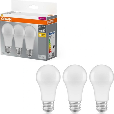 Osram 3PAK LED žiarovka LED E27 A60 14W 100W 1521lm 2700K teplá biela 360°