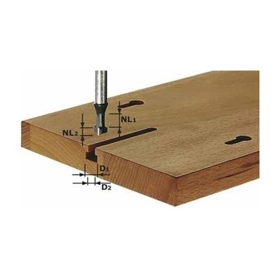 Festool HW S8 D10,5/NL13 Drážkovací fréza tvaru T, HW, stopka 8 mm 491035