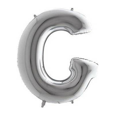 GRABO Písmeno "G" stříbrné 102cm 40" fóliový balónek