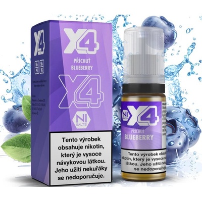 X4 Bar Juice Salt Borůvka 10 ml 10 mg