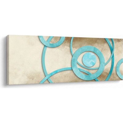 Obraz - Modré kruhy na Aquarel, jednodielne 100x40 cm