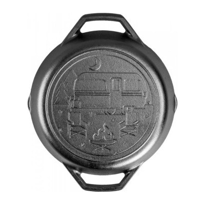 LODGE litinová pánev Wanderlust se dvěma madly 26 cm
