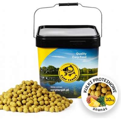 Carp Target kaprařská metoda Proteinové kuličky Ananas Nářezové 10 kg 20 mm + Kbelík 17l