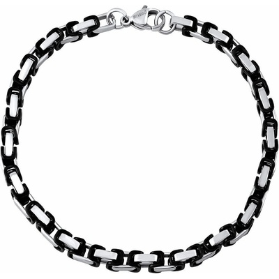 SILVEGO Náramek Byzantine z chirurgické oceli stříbrno-černý 4 mm KMM68728B