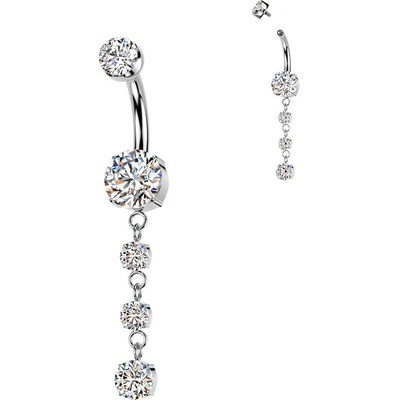 Steel Edge Titanový piercing do pupíku SETIN56 Bílá