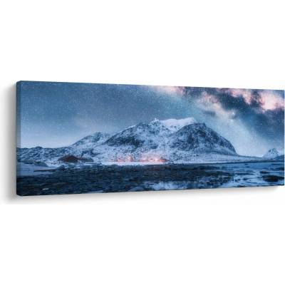 Obraz hor s hvězdnou oblohou, jednodílný 100x40 cm